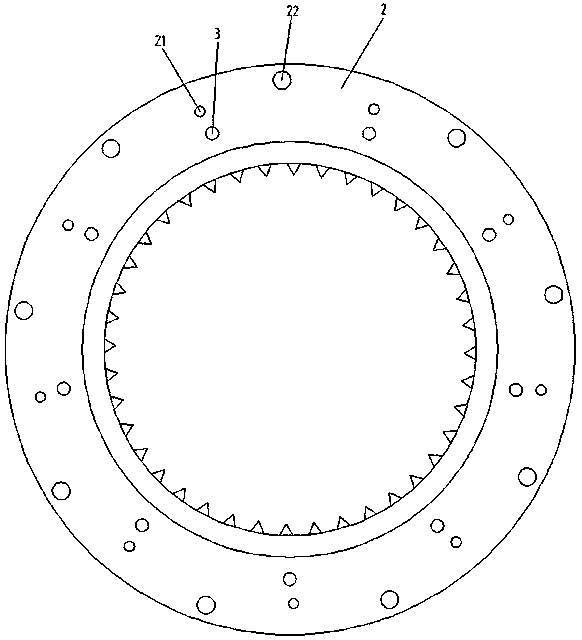 Technology for combining left-handed ring gear and right-handed ring gear into high-precision herringbone gear