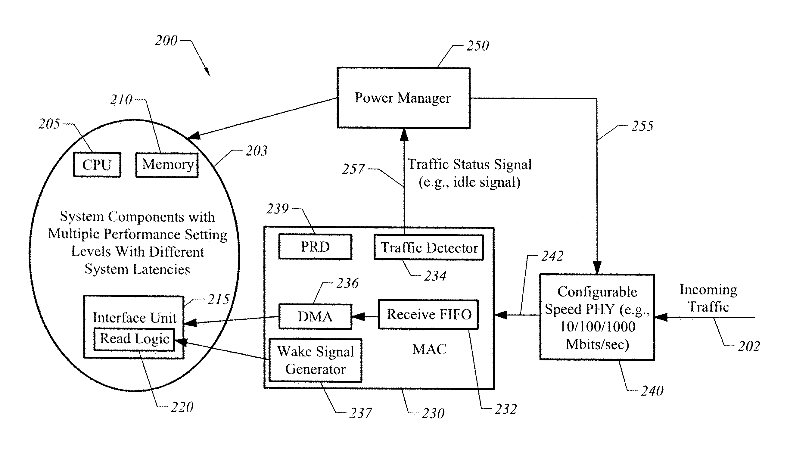 Network interface speed adjustment to accommodate high system latency in power savings mode