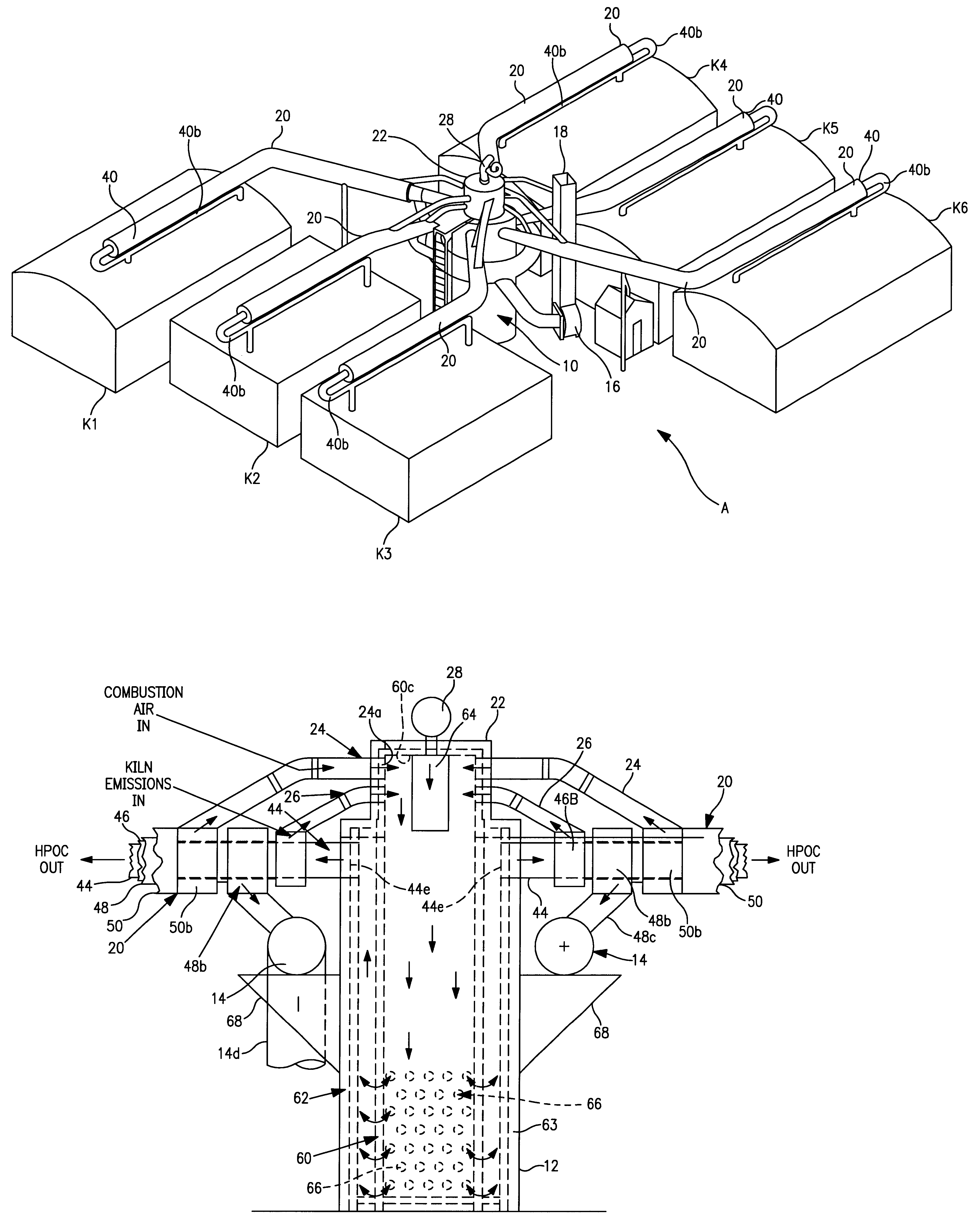 Gas combustor and combustor system for combustion of smoke, off gases and other emissions