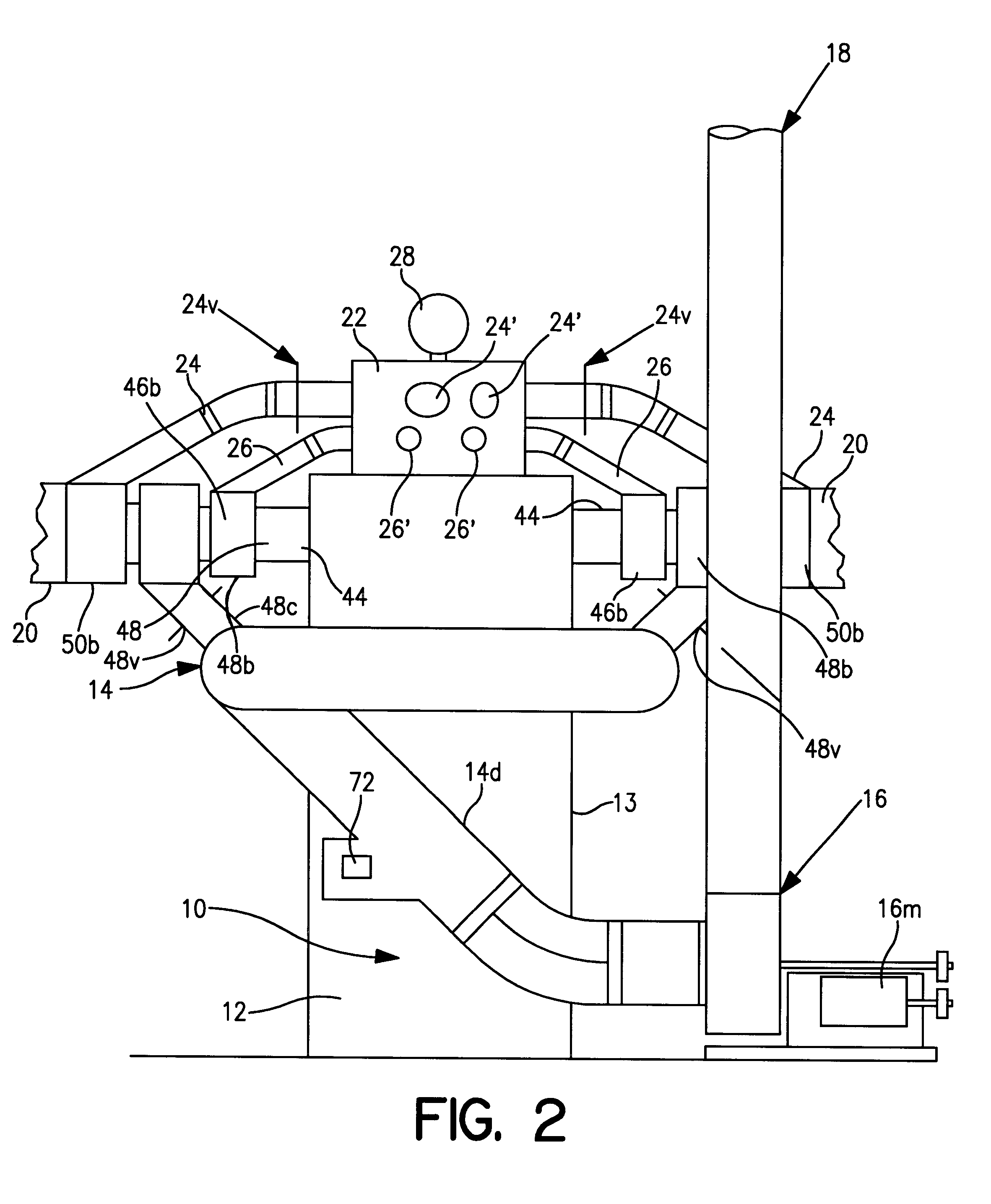 Gas combustor and combustor system for combustion of smoke, off gases and other emissions