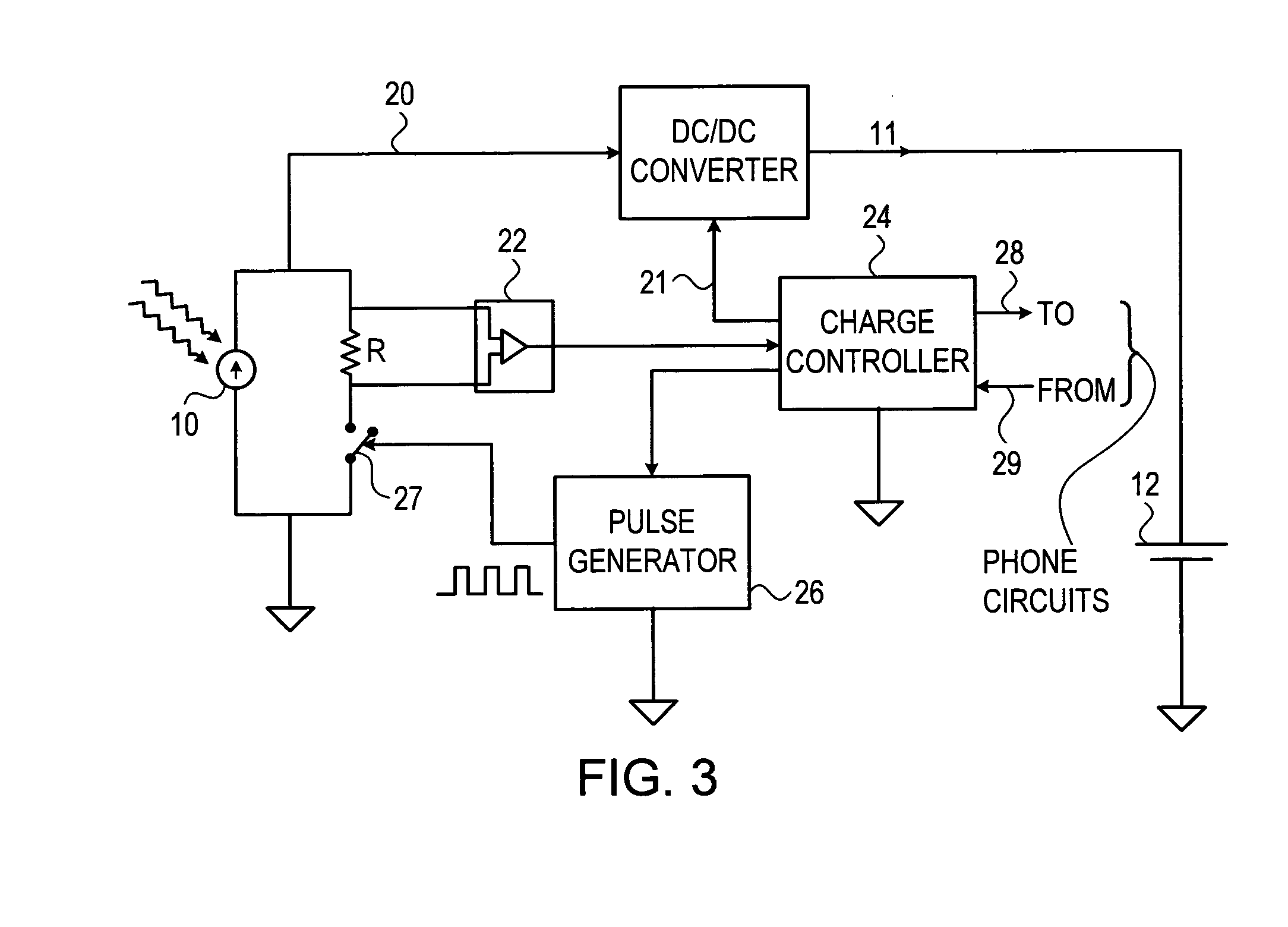 Solar cell charging control