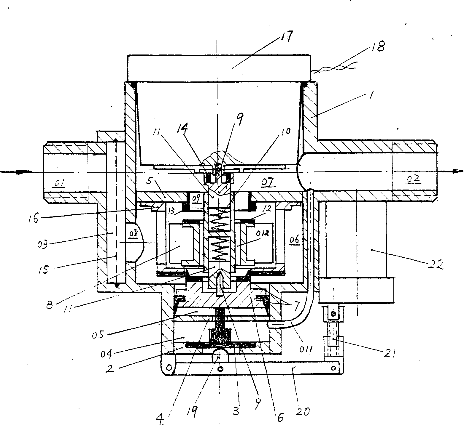 Pilot differential valve with metering function