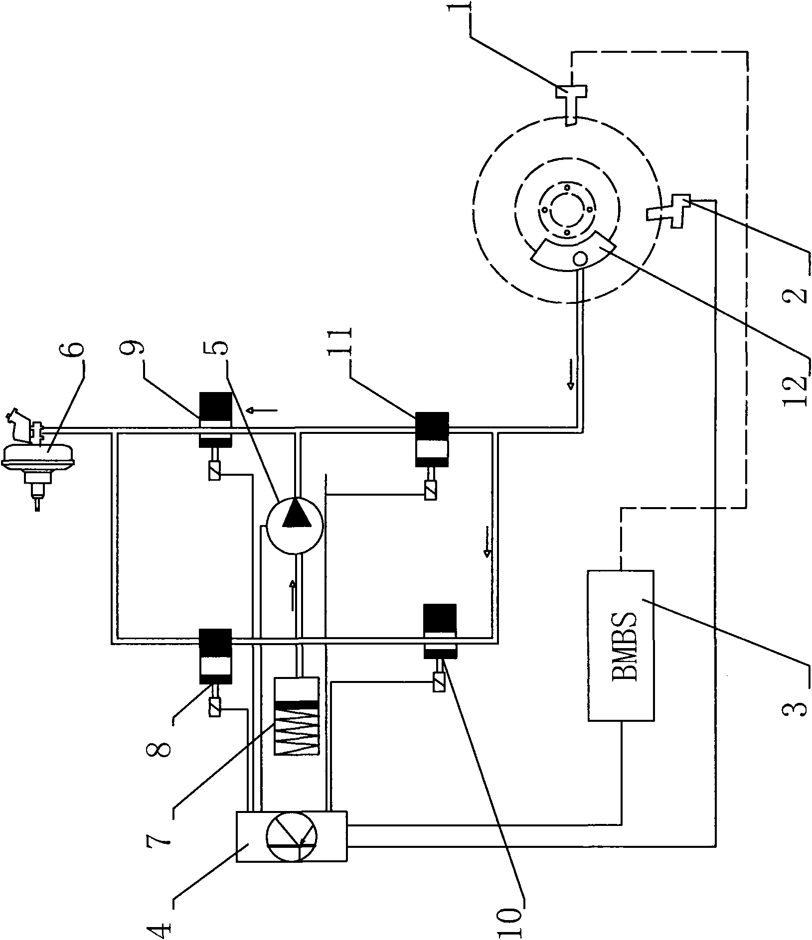 Anti-lock system-based tyre burst braking system