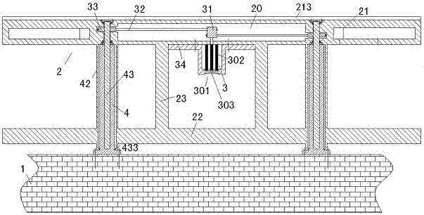 A bridge capable of adjusting the height of the guardrail