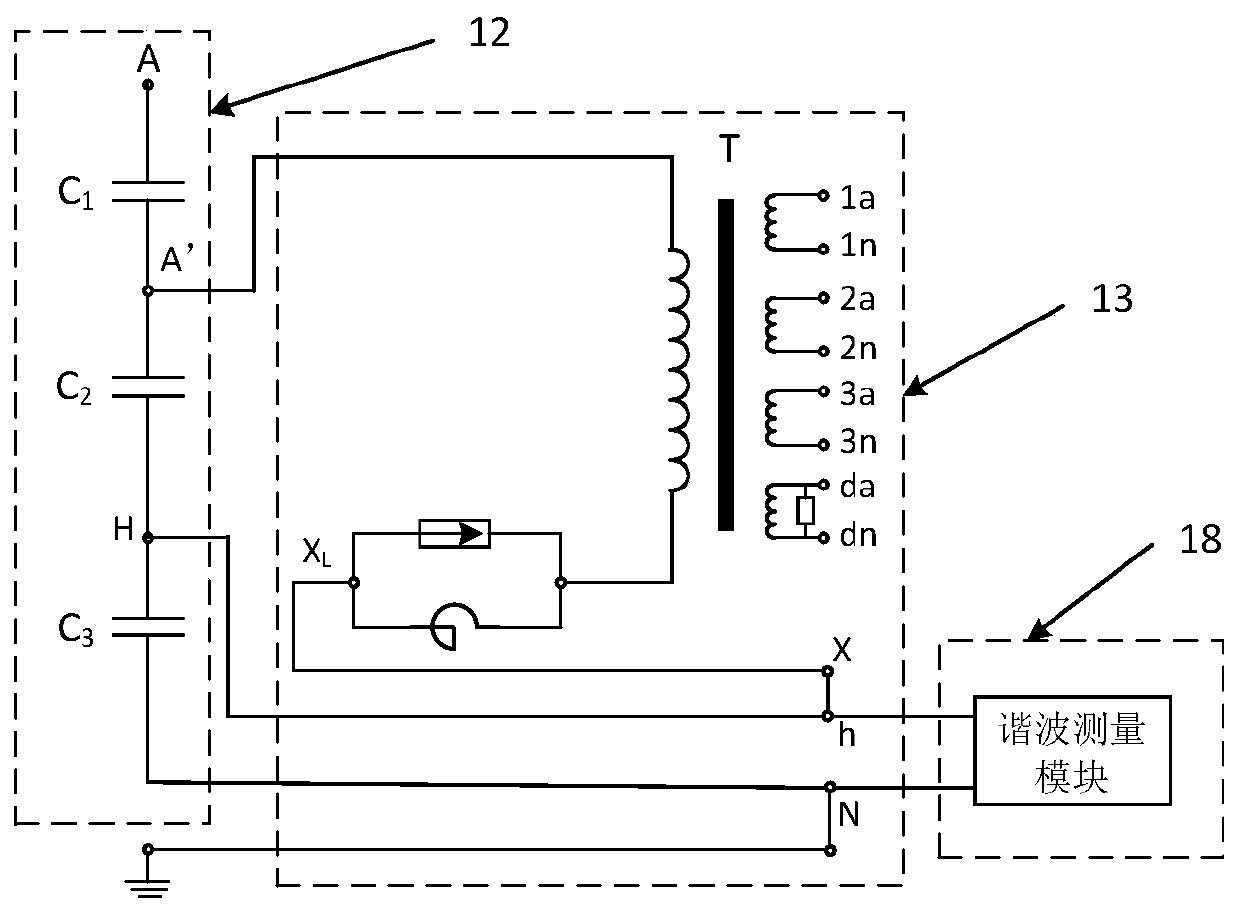 Capacitor voltage transformer with harmonic measurement function