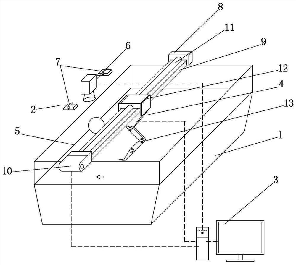 Dense medium shallow slot dredging device based on machine vision and control method