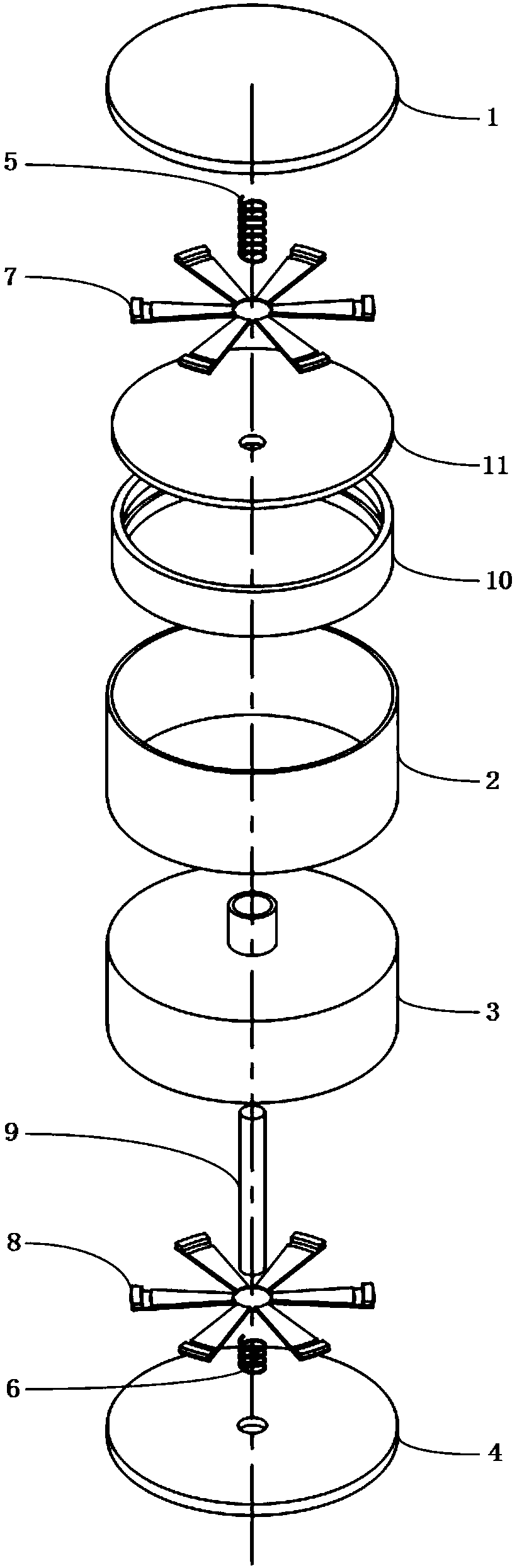 Temperature difference and vibration composite piezoelectric energy capture battery