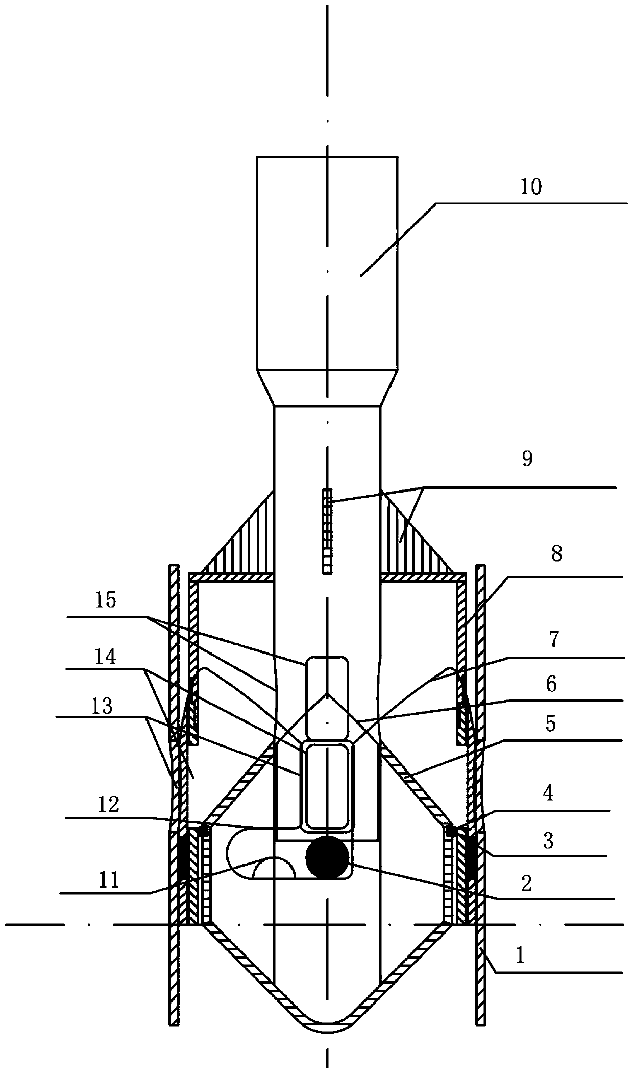 Precise positioning, gravel filling and water stop device for deep well