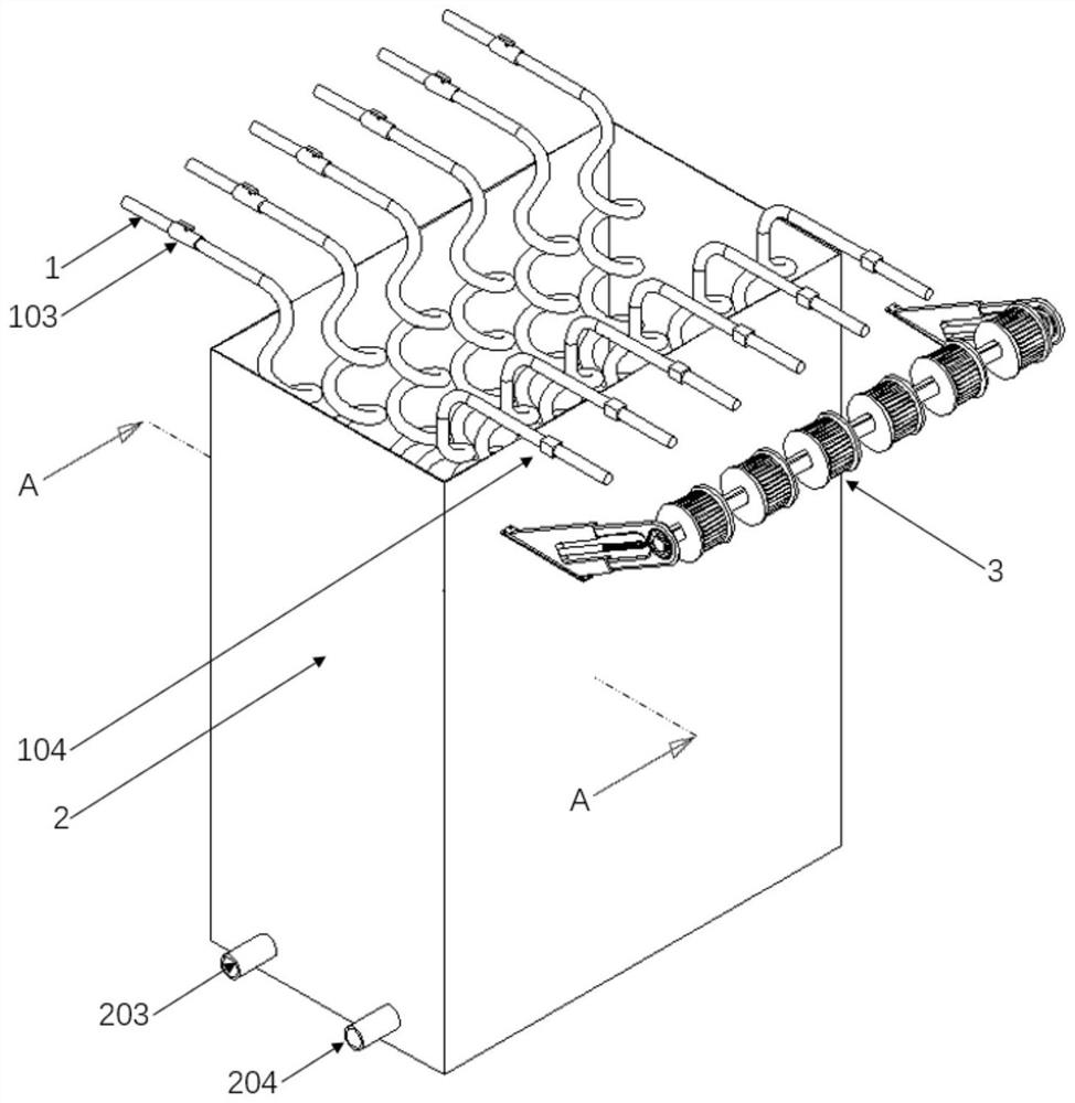 Master batch indirect cooling device