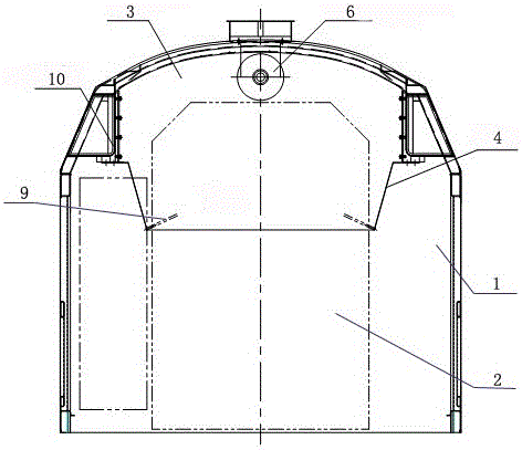 A closed structure for the power room of a dual-fuel locomotive