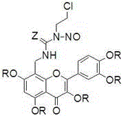 Quercetin derivative and preparation method and application thereof