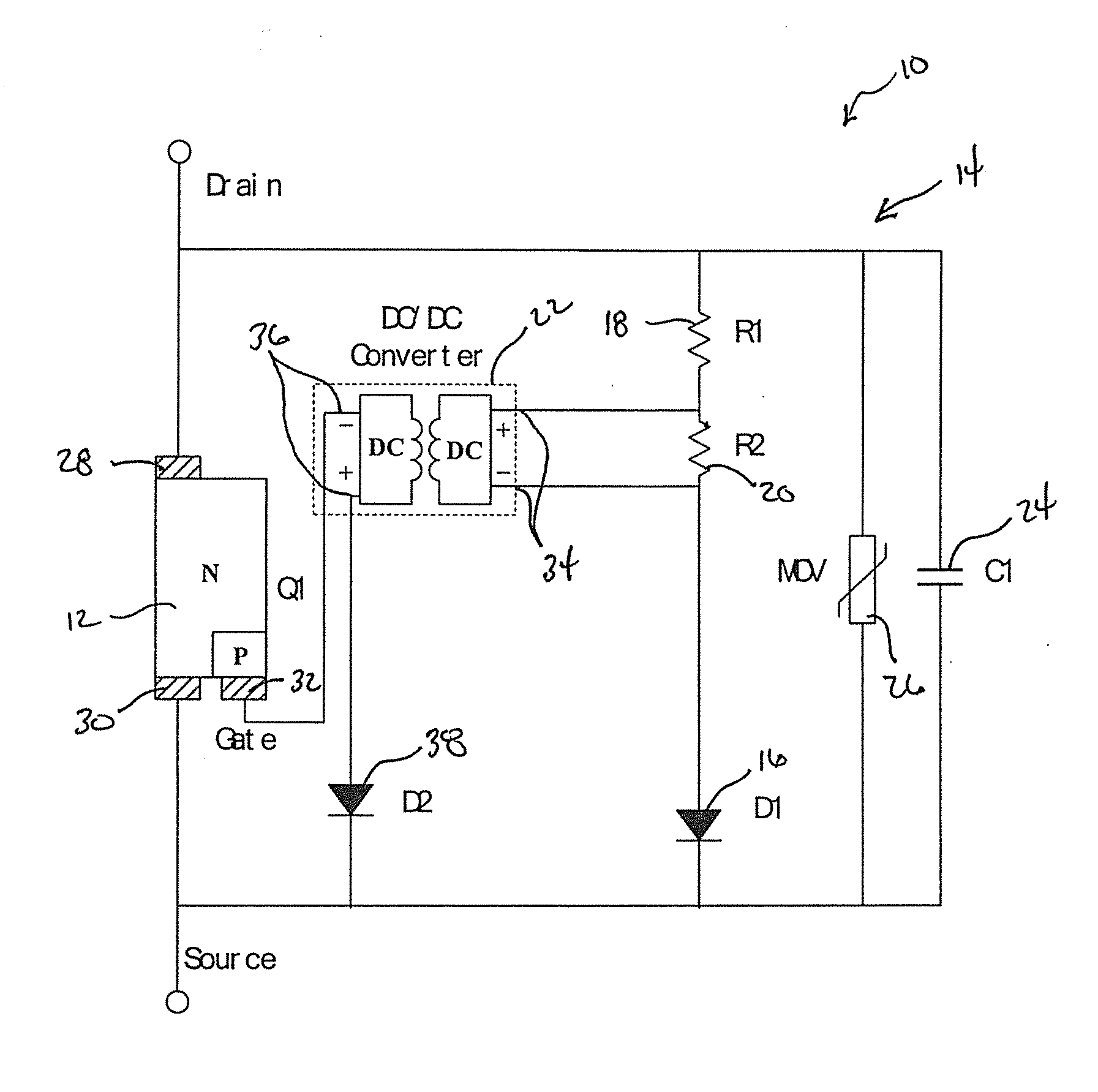 Self-powered DC solid state circuit breakers