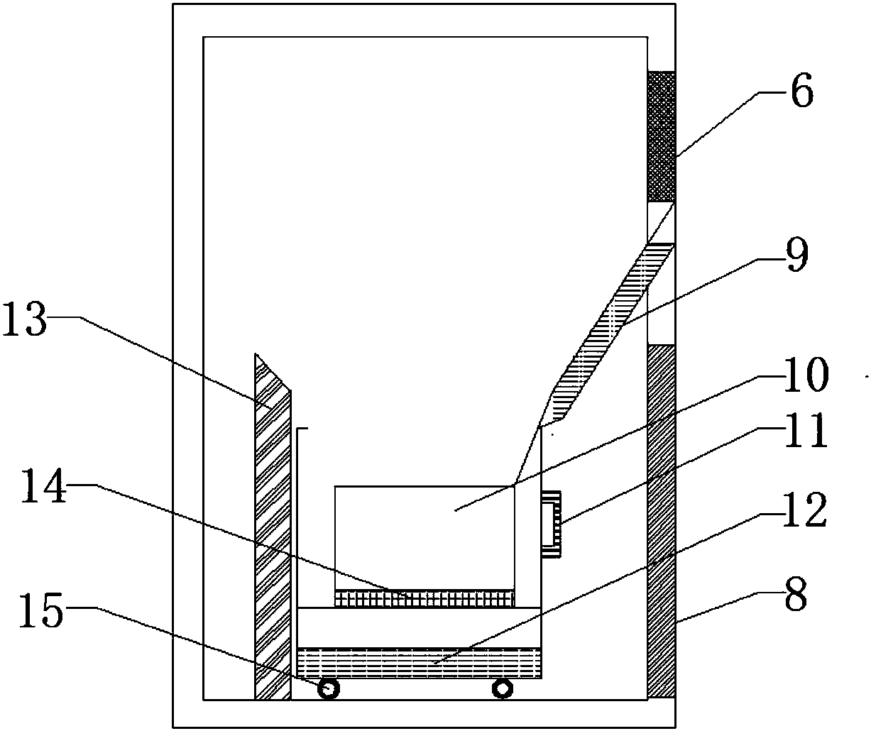 Environmentally friendly dust bin specially used for elevator