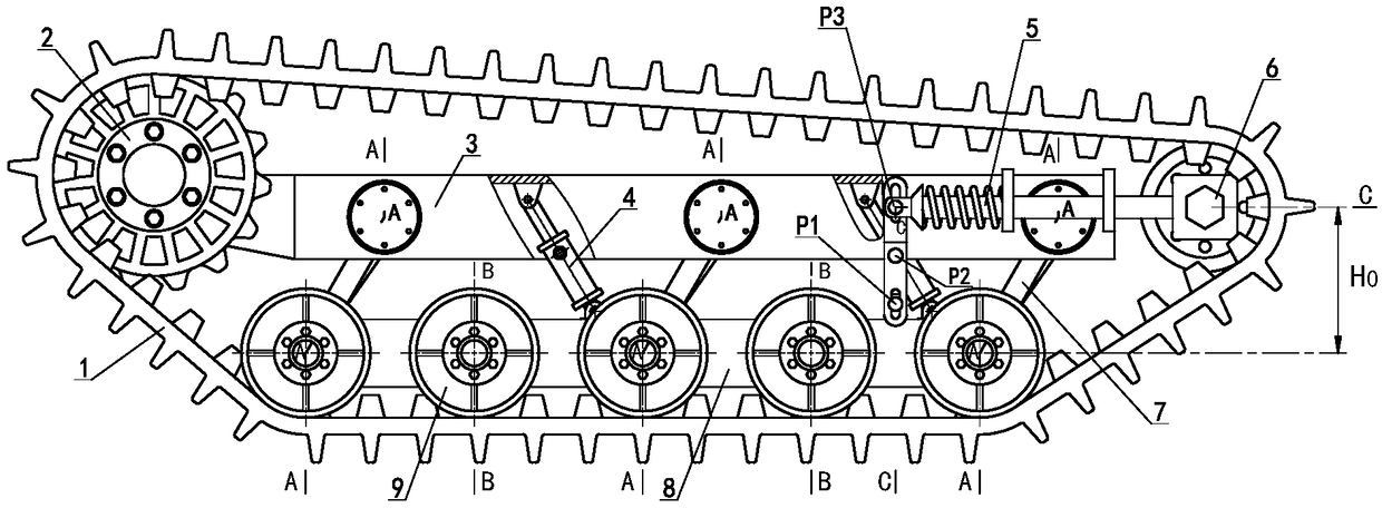 A control method for adjusting the level and the lifting function of the crawler chassis in an electro-hydraulic manner