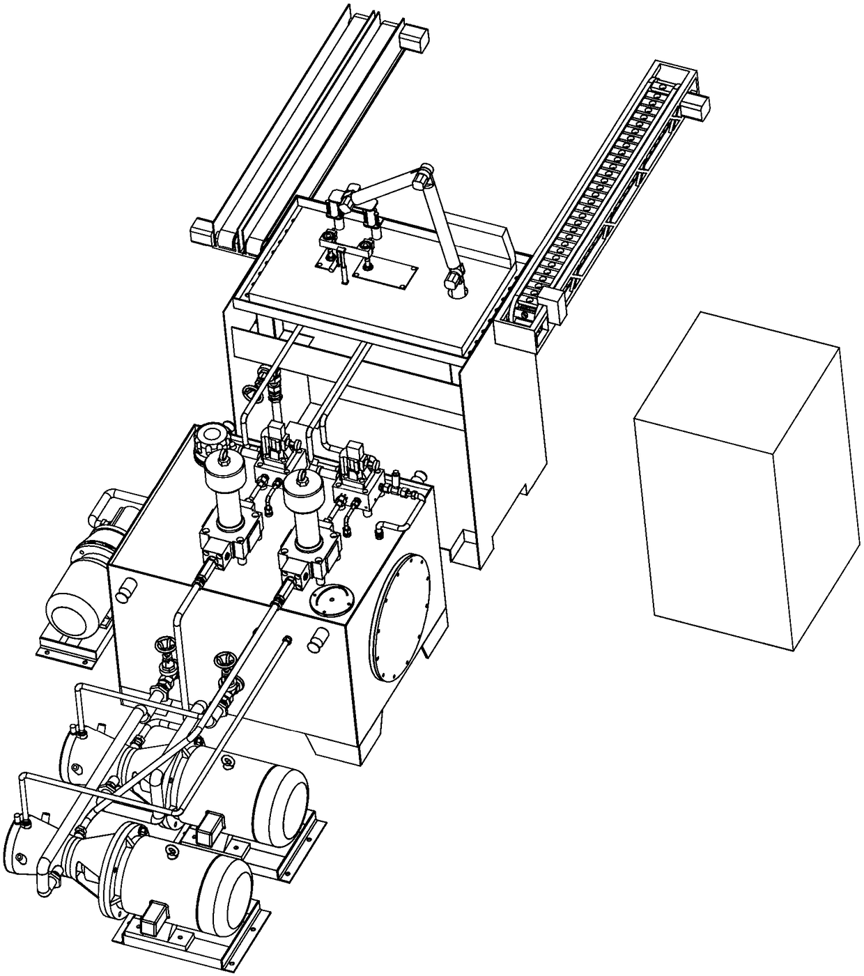 Automatic test device for two-position two-way threaded cartridge valve, and operating method thereof