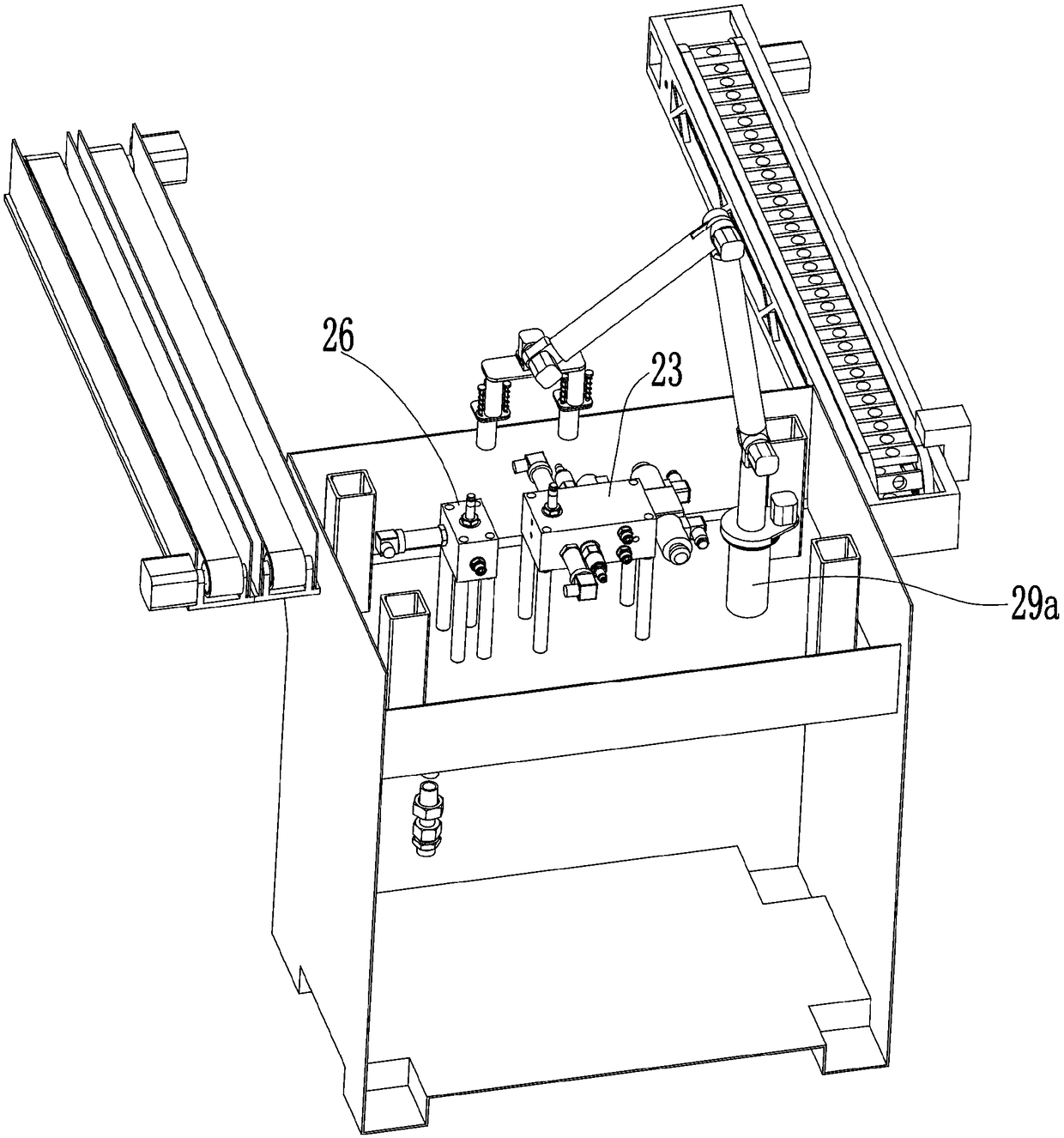 Automatic test device for two-position two-way threaded cartridge valve, and operating method thereof