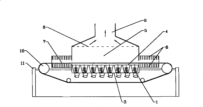 Spiral trumpet shaped microwave energy reclaiming antenna and array microwave heating apparatus thereof