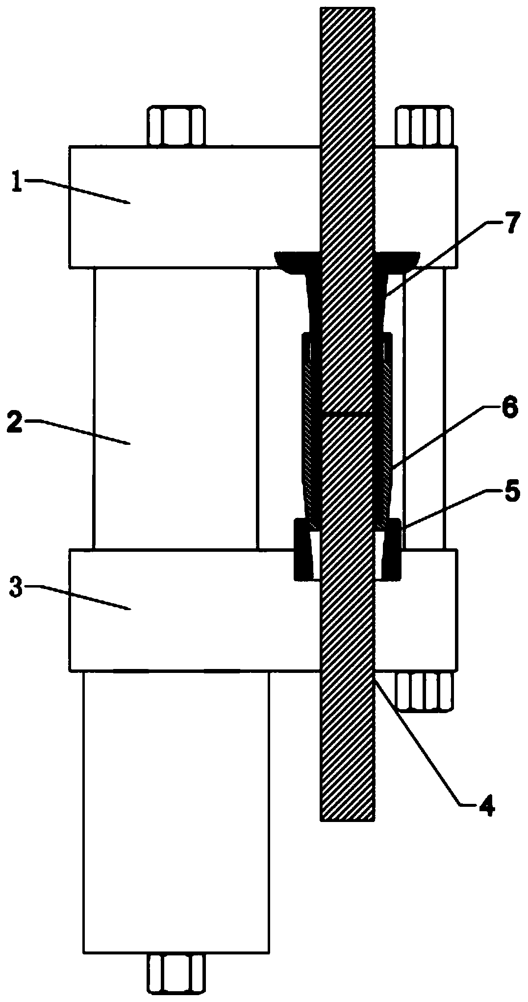 Cold extrusion combination type reducing reinforcing steel bar connection device and method