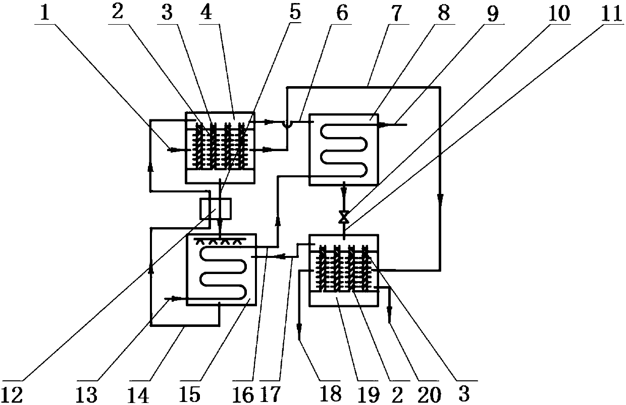 Flue gas driven waste heat recovery type absorption heat pump