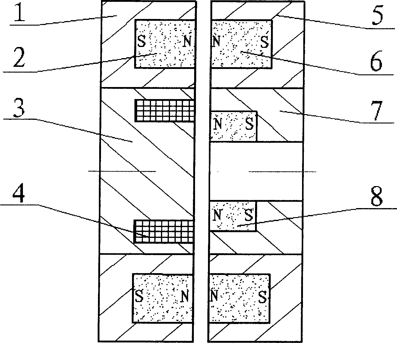 Passive type axial magnetic suspension bearing of possessing damping action