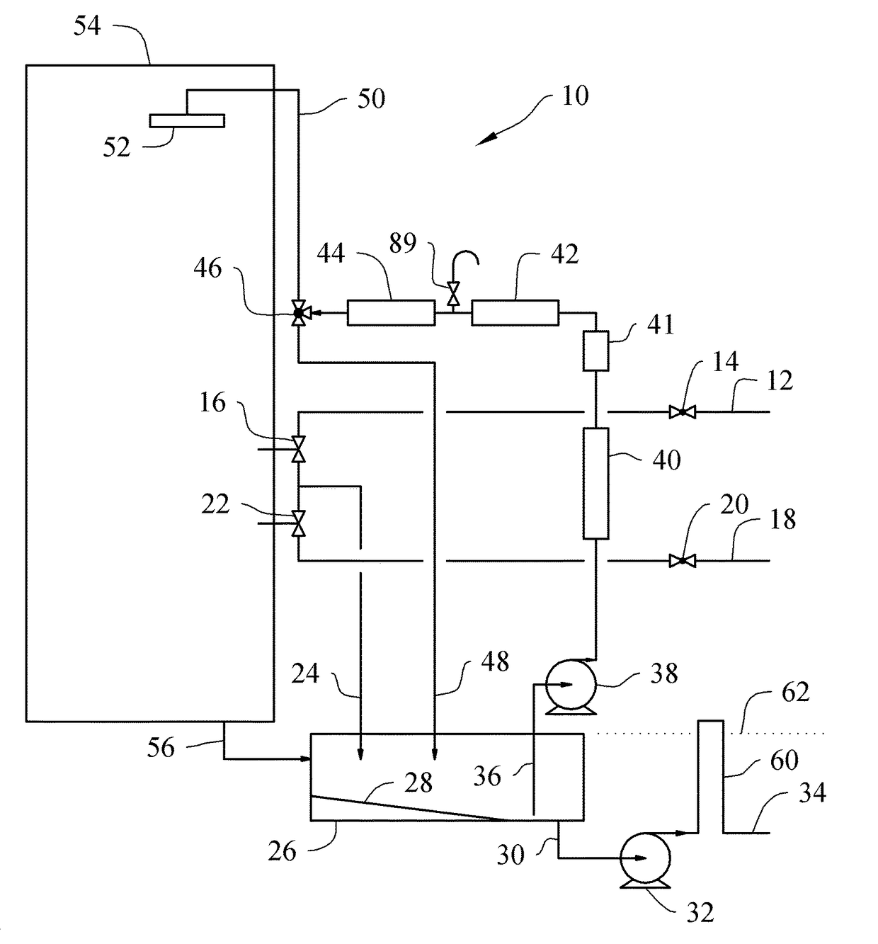 Water recycling system and method