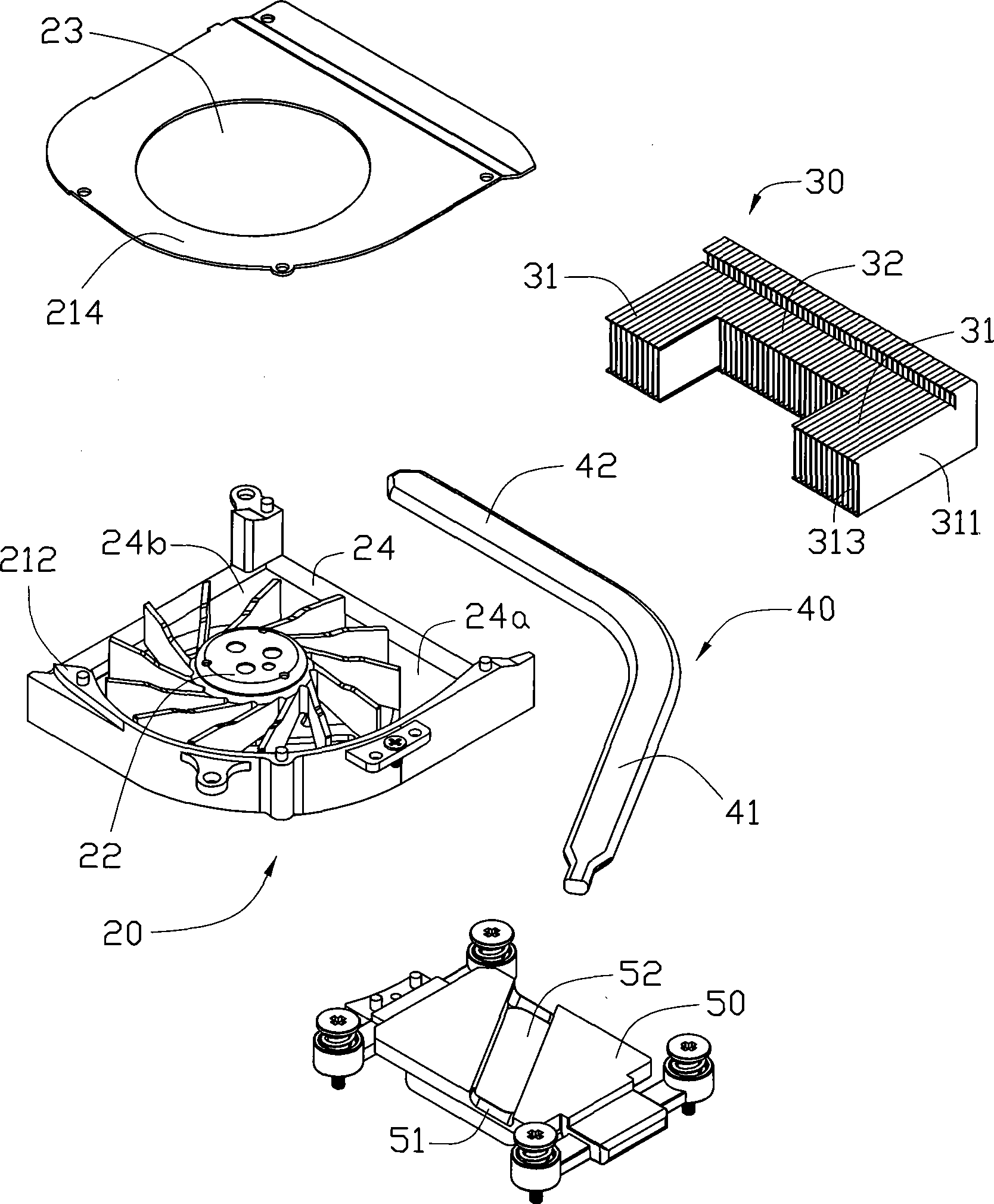 Heat radiation model set and its fin group