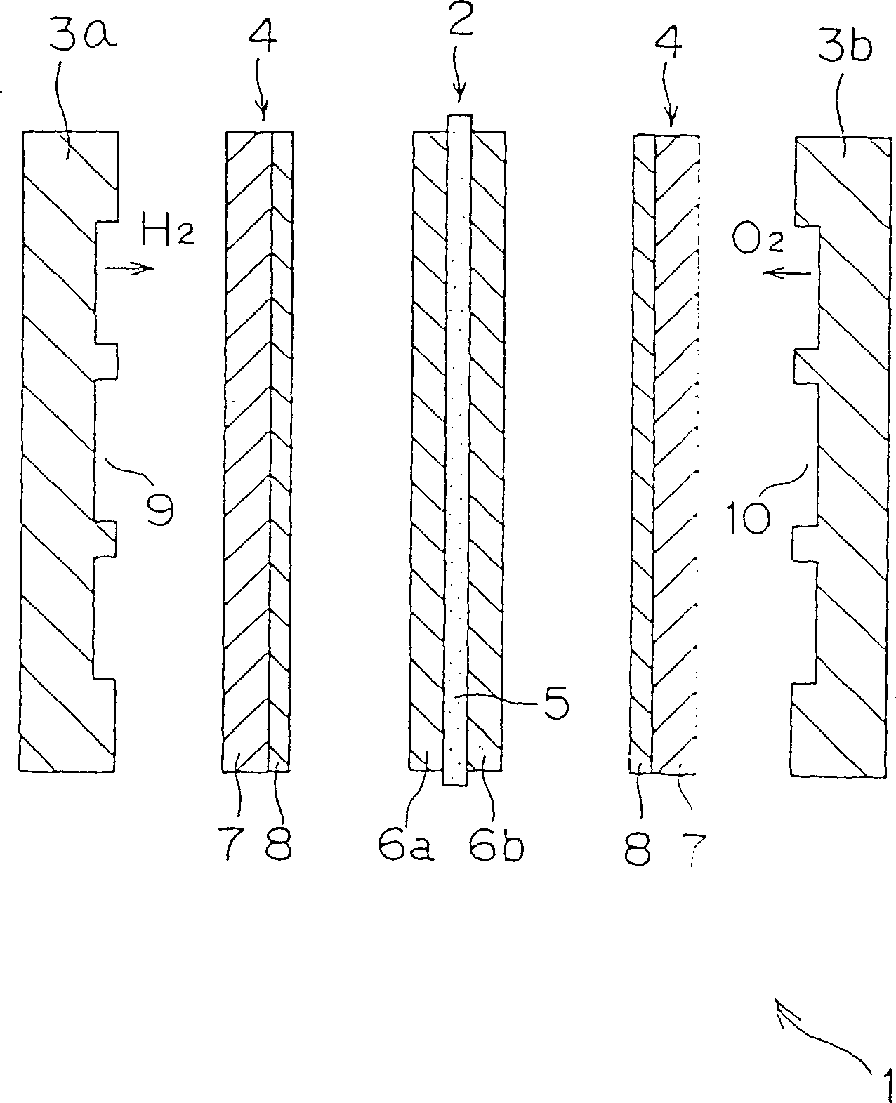 Polymer electrolyte fuel battery