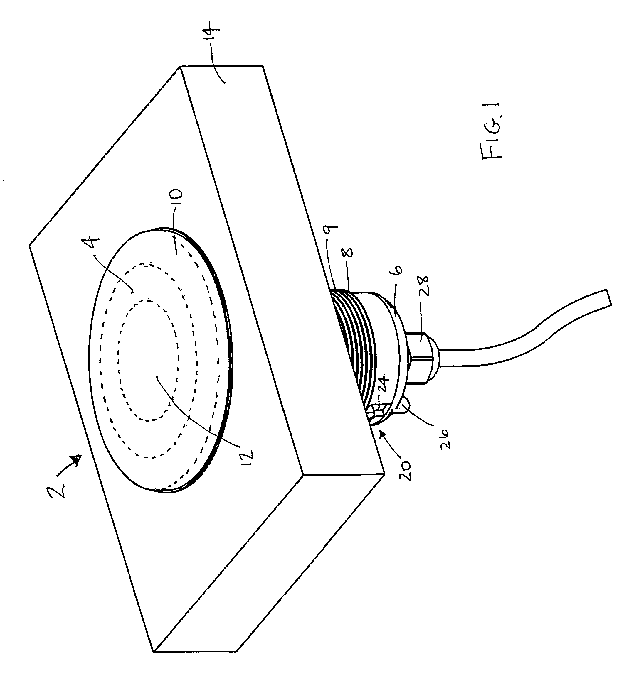 LED lighting apparatus in a plastic housing