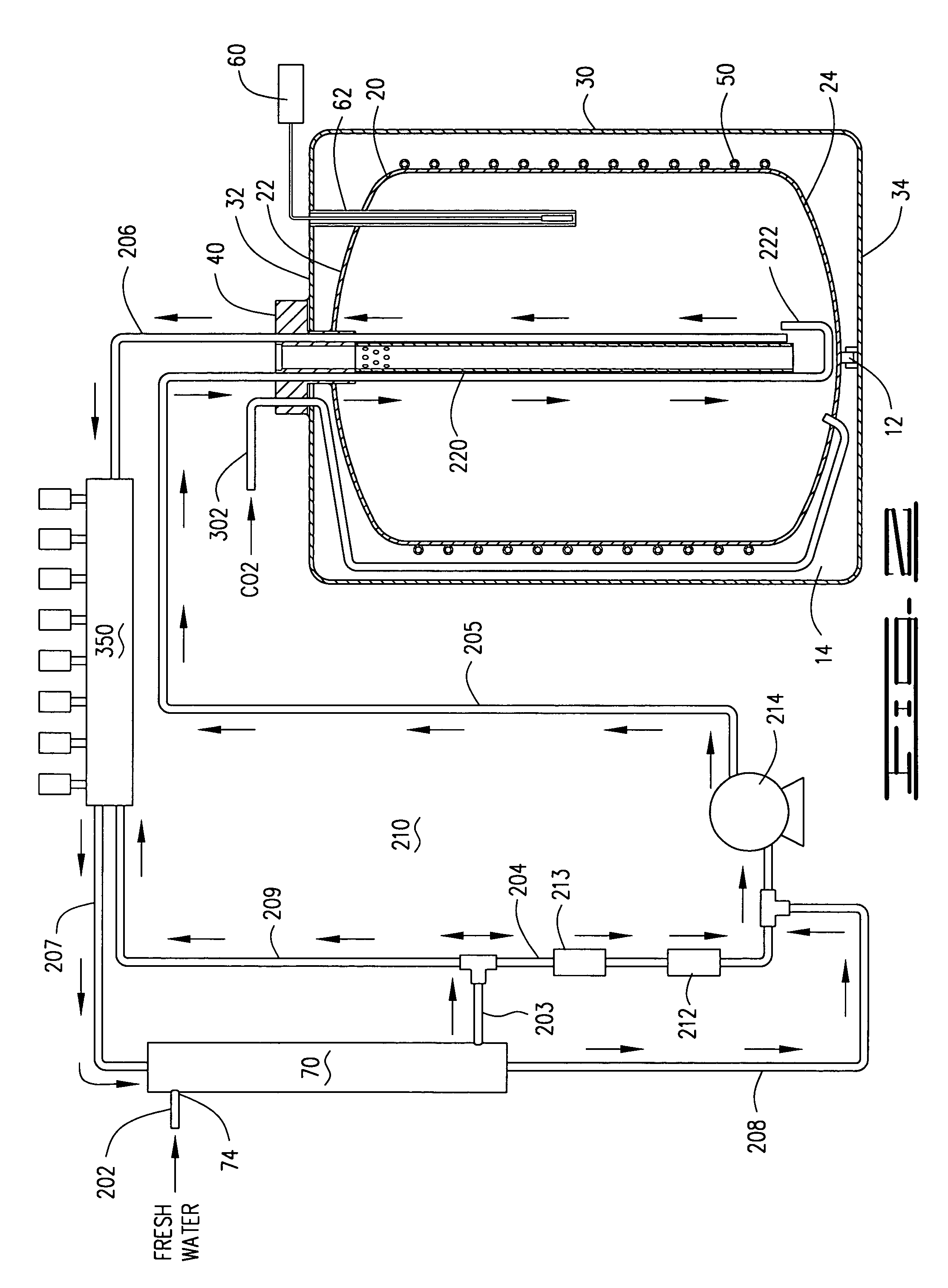 Apparatus for delivering carbonated liquid at a temperature near or below the freezing point of water