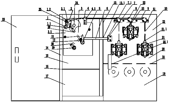 Mechanical interlocking device for outdoor compact intelligent substation high-voltage switchgear