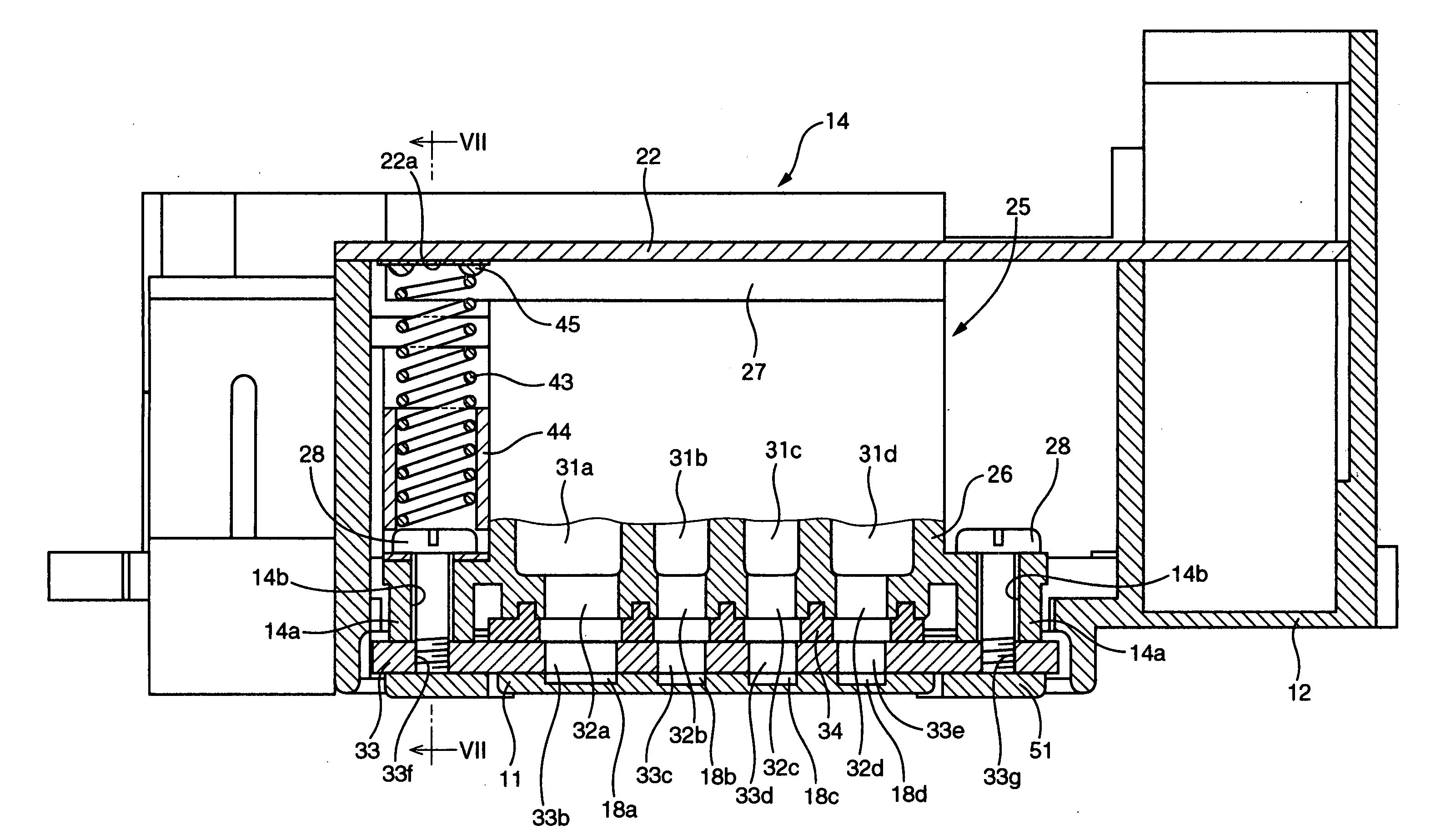 Inkjet head with conductive elastic member for electrical continuity between remote contacts in same