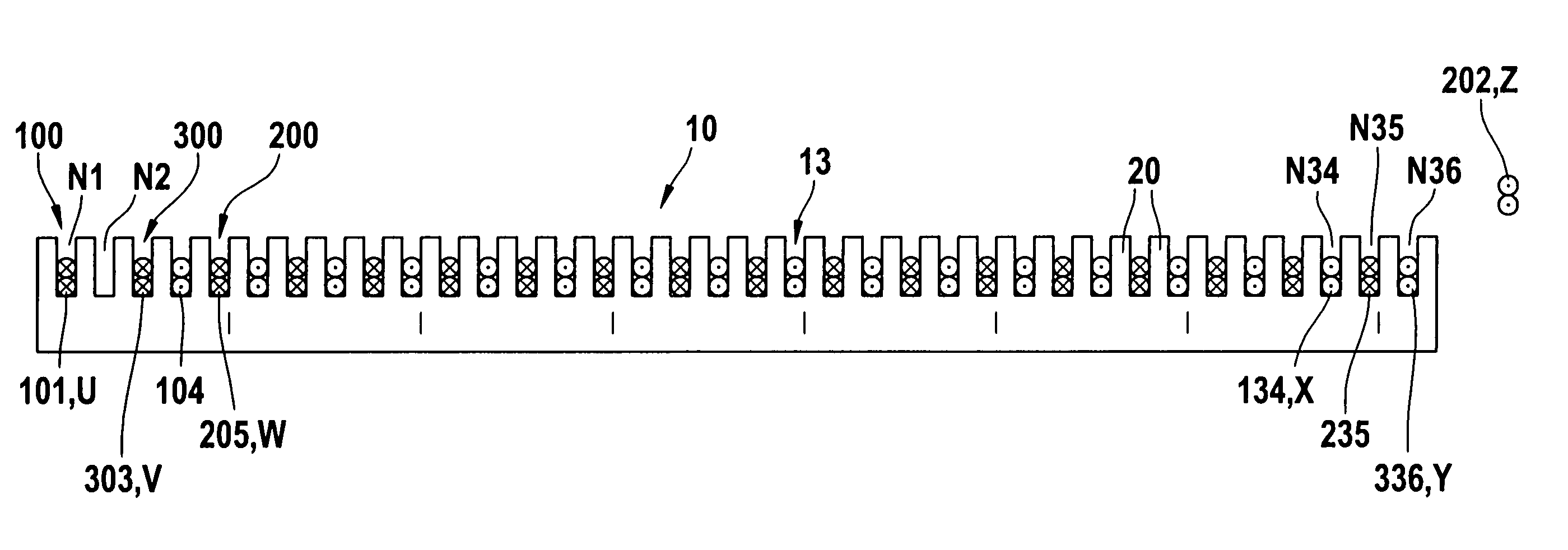 Method for making an electromagnetically excitable core of an electrical machine with a multiphase winding