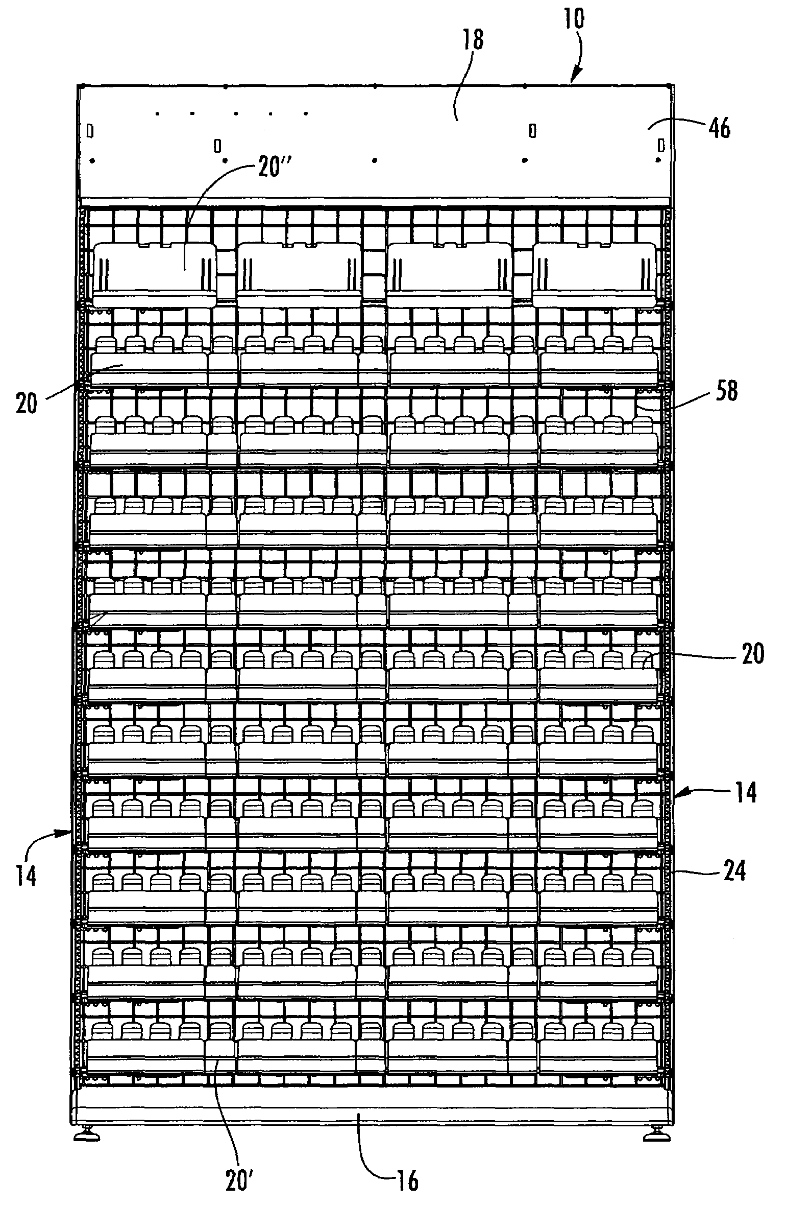 Display assembly with adjustable shelves