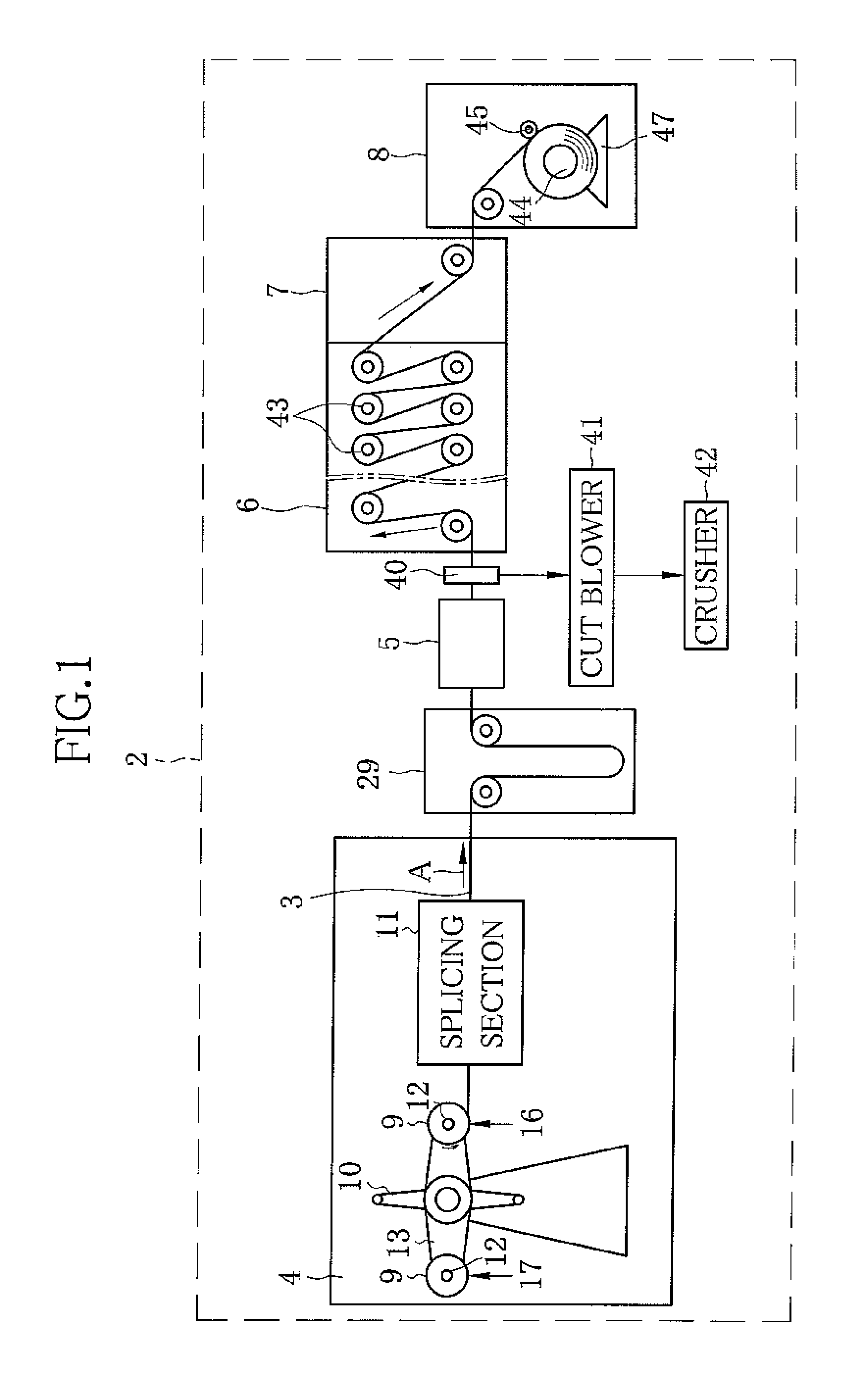 Polymer film splicing method and device, and stretching method