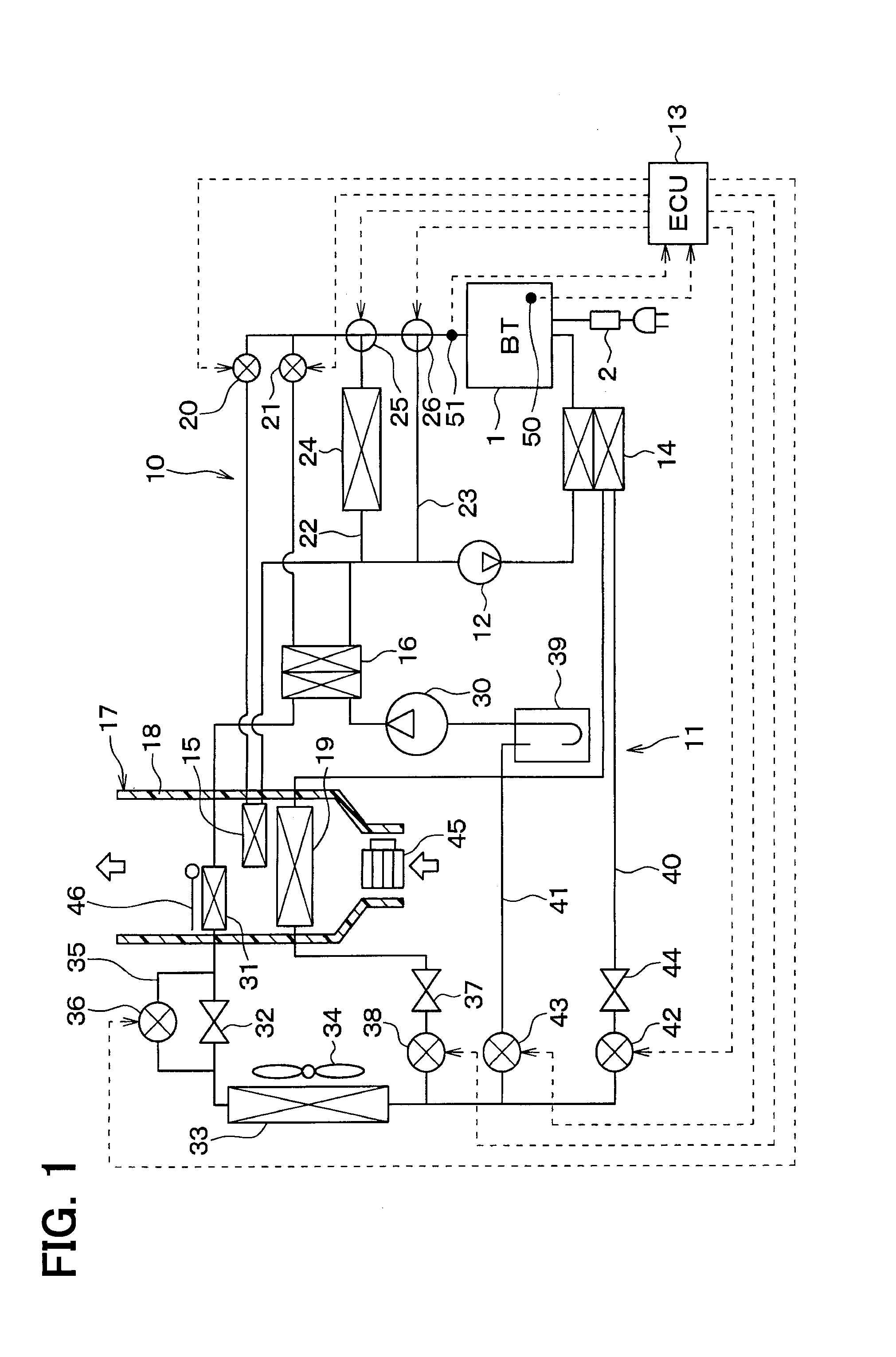 Vehicle temperature control apparatus and in-vehicle thermal system