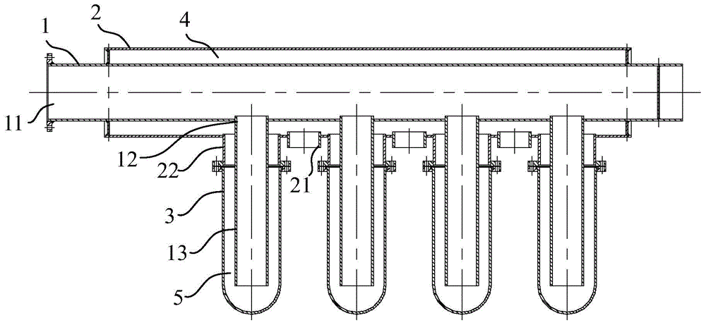 Zinc pot heating radiant tube