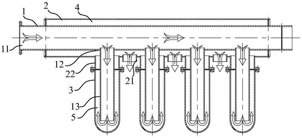 Zinc pot heating radiant tube