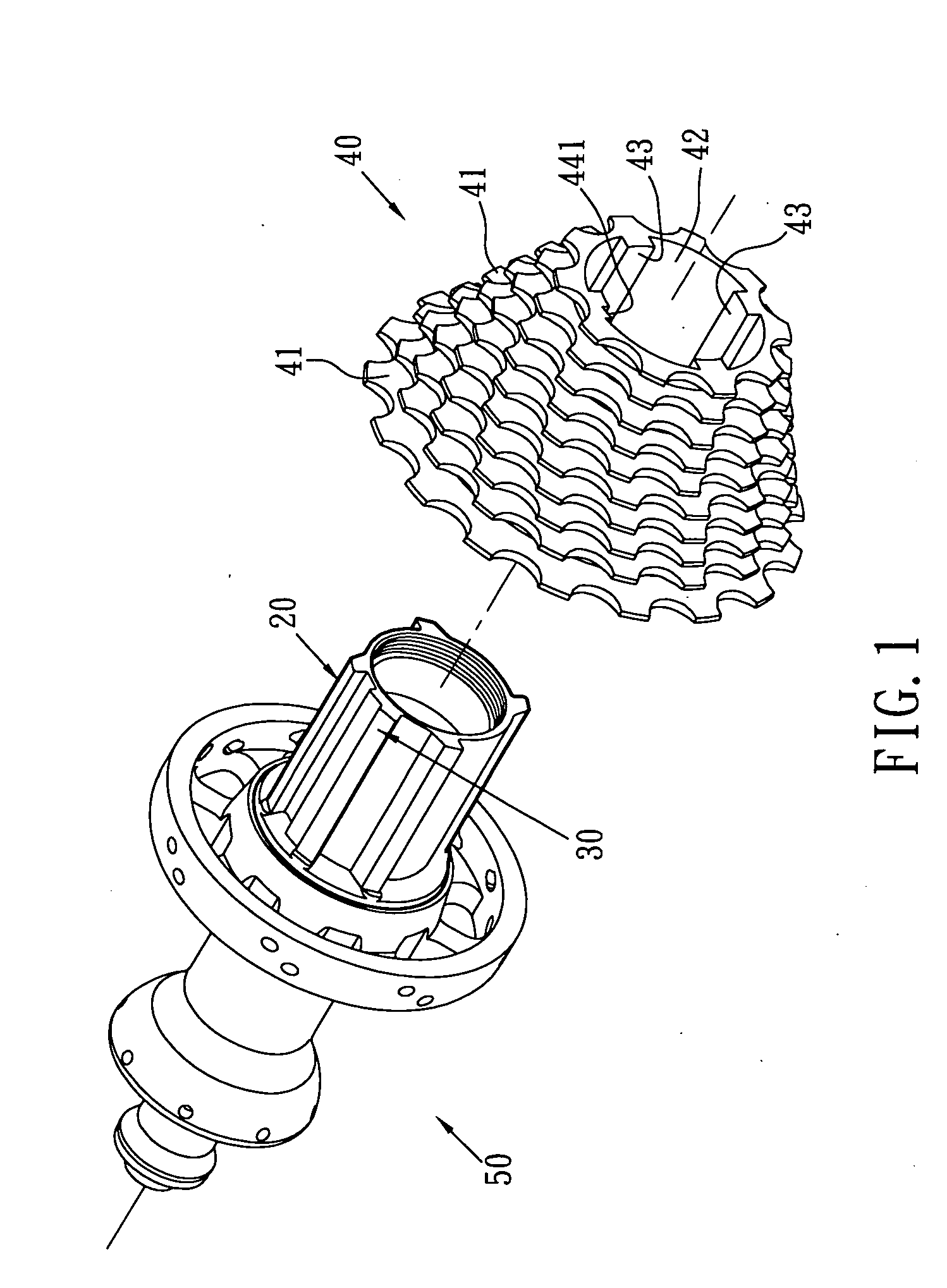 Combination of Bicycle Rear Wheel Hub and Sprocket Set