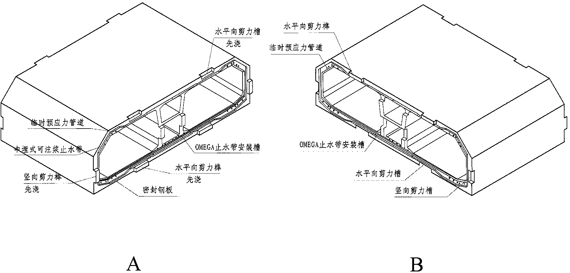 Method for analyzing stiffness influence lines of shear of shear keys of joints of immersed tube tunnel