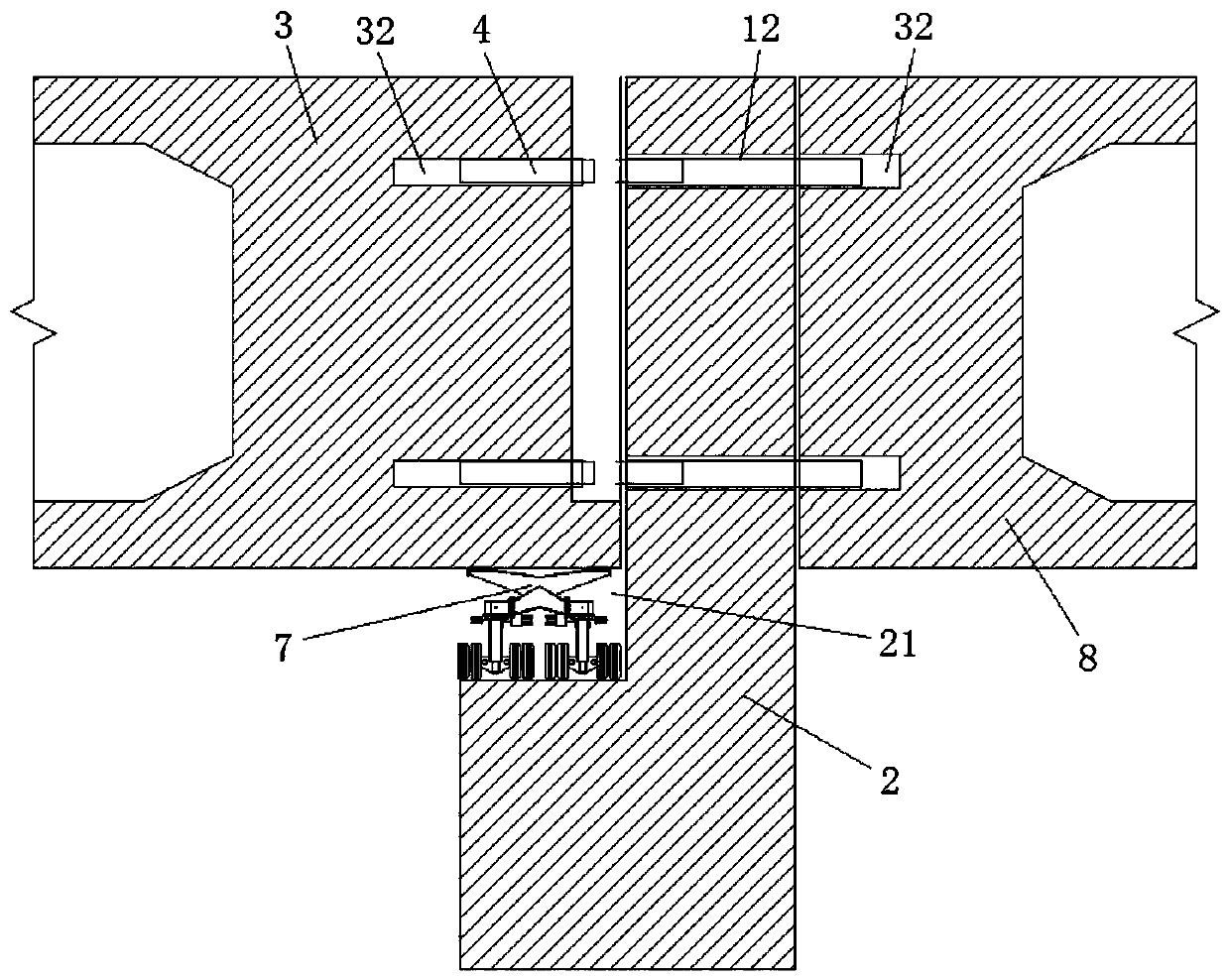 Side-hung type viaduct rail transit turnout system