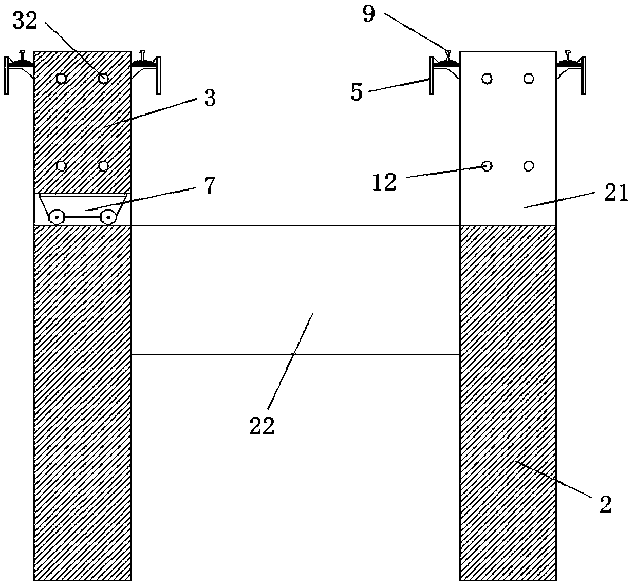 Side-hung type viaduct rail transit turnout system