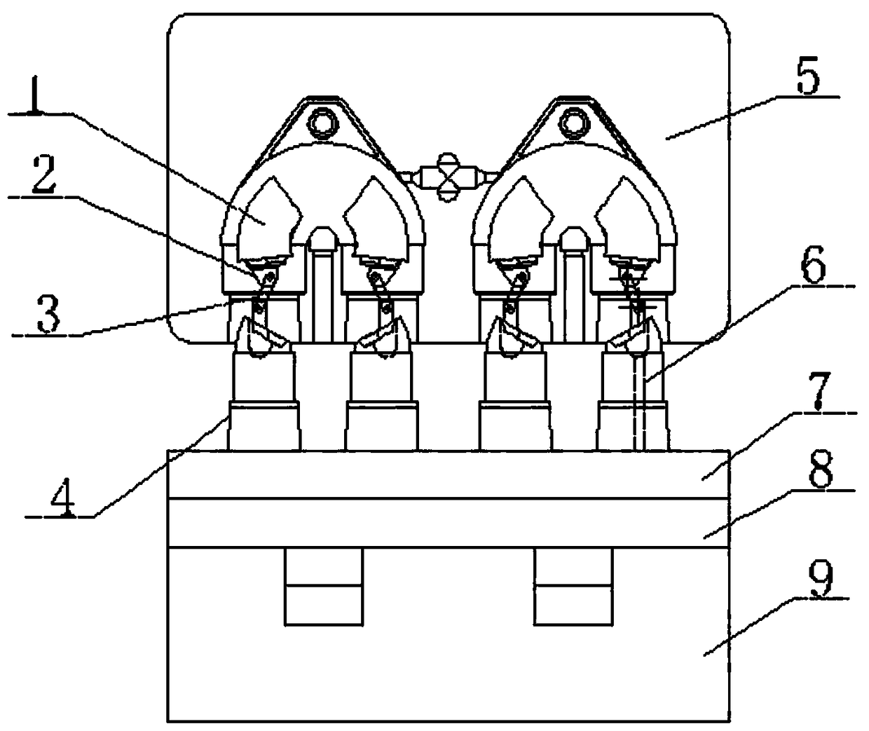 Mold for injection molding of U-shaped bent pipe fitting