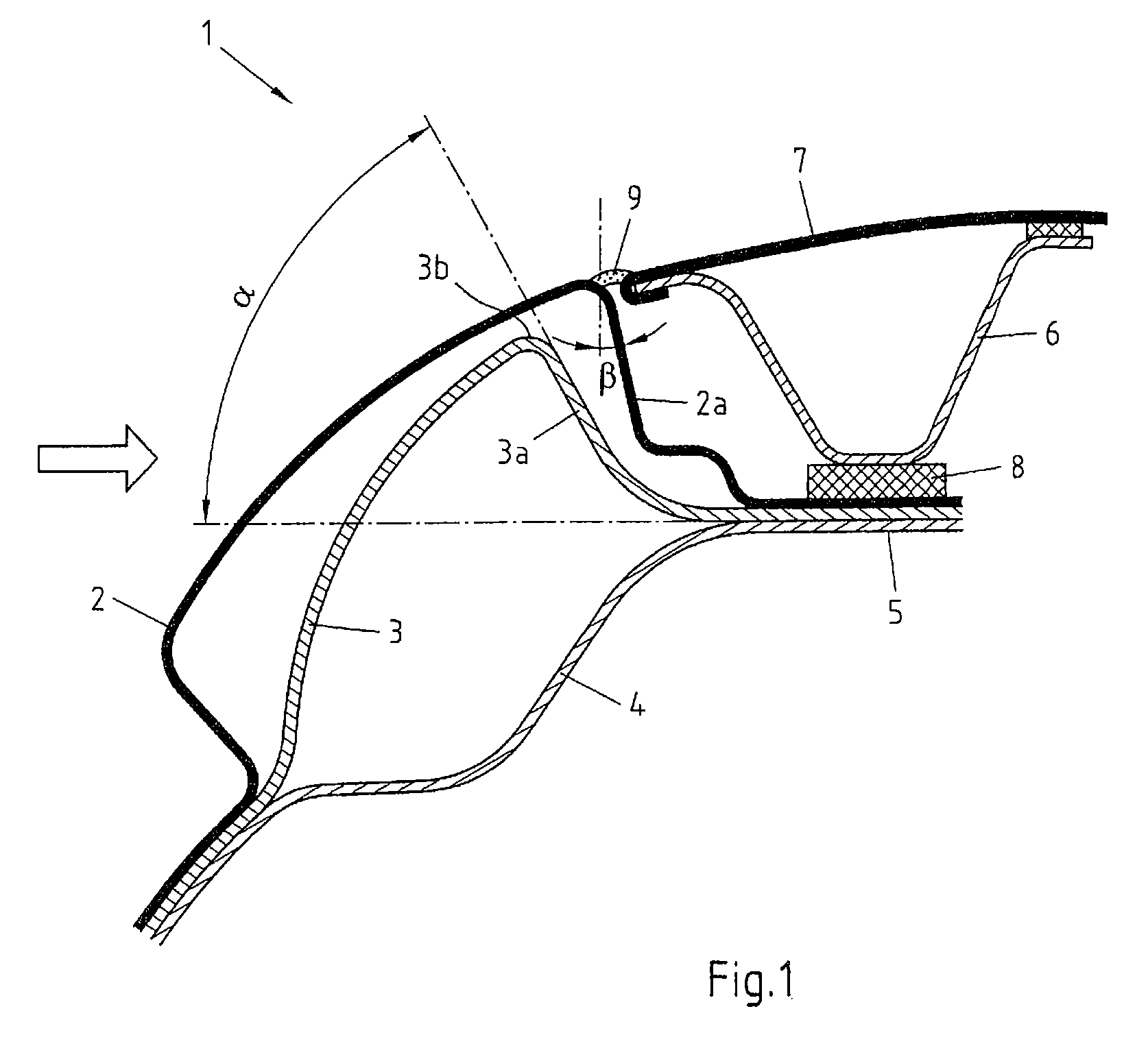 Roof construction of a vehicle body