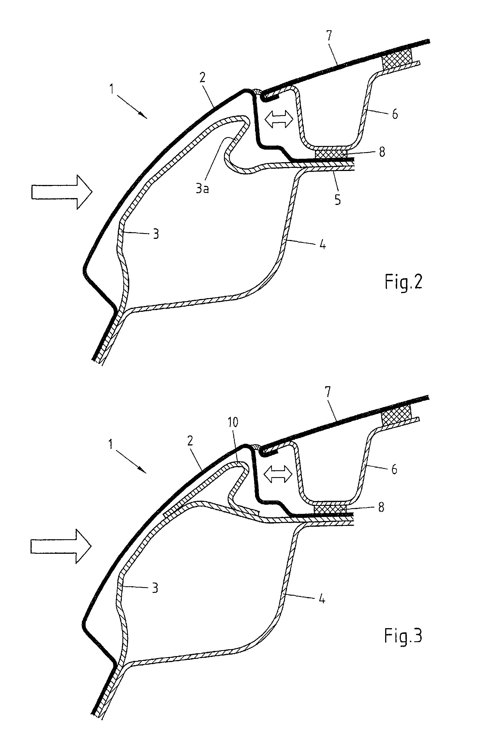 Roof construction of a vehicle body