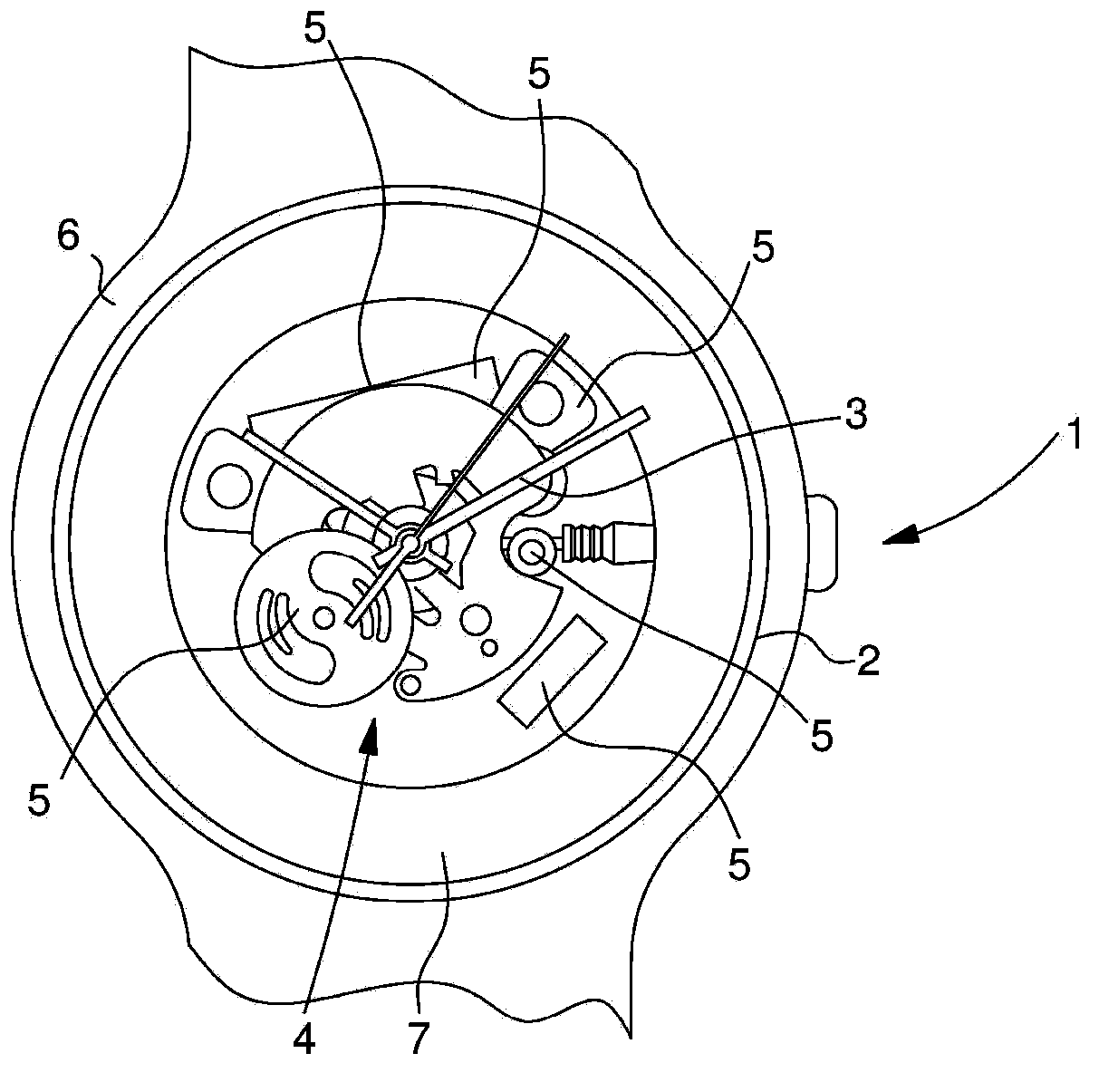 Watch with multicolored components