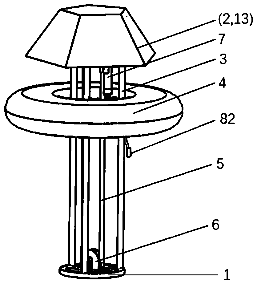 Automatic lifting type water quality sensor cleaning device