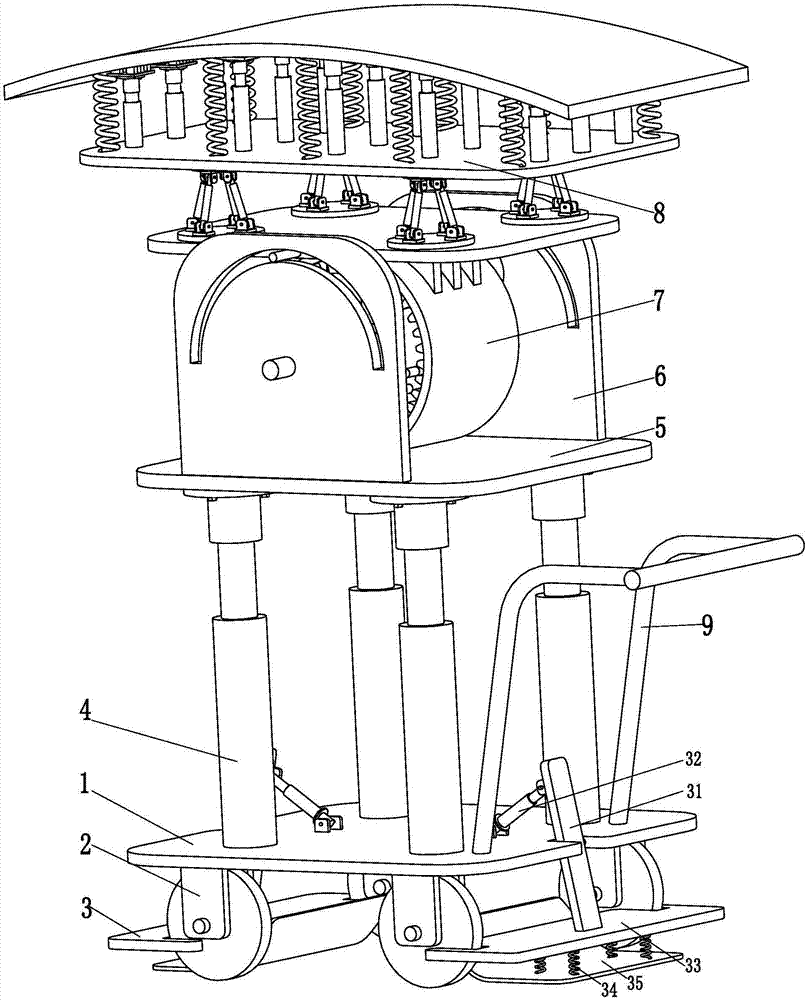 Temporary support device special for tunnels and bridges