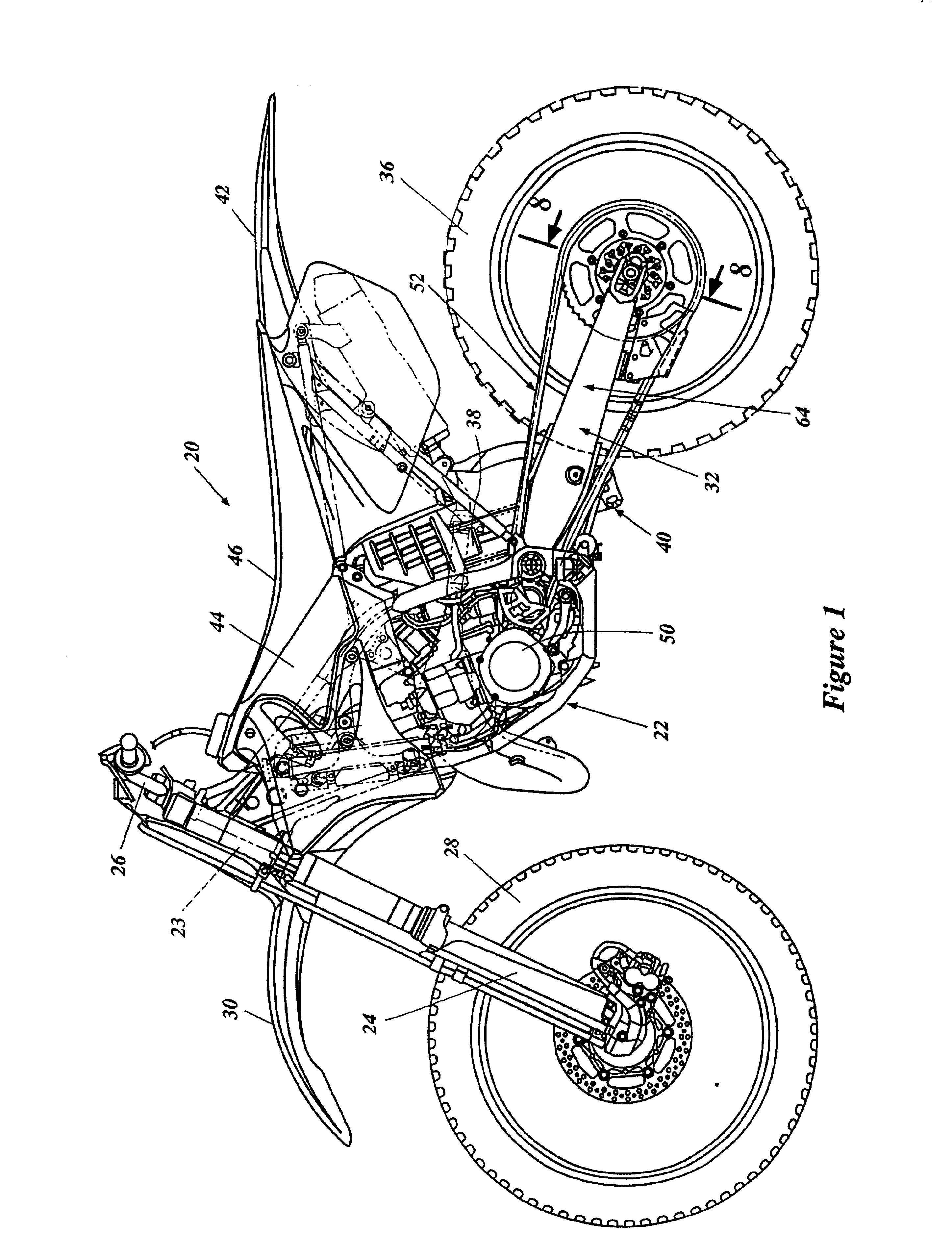 Motorcycle rear suspension swingarm assembly