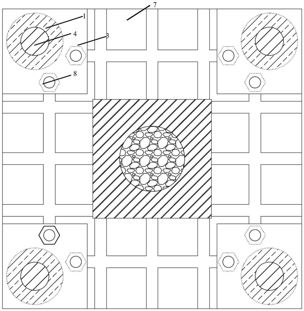 Rigid auxiliary system for concrete uniaxial compression test