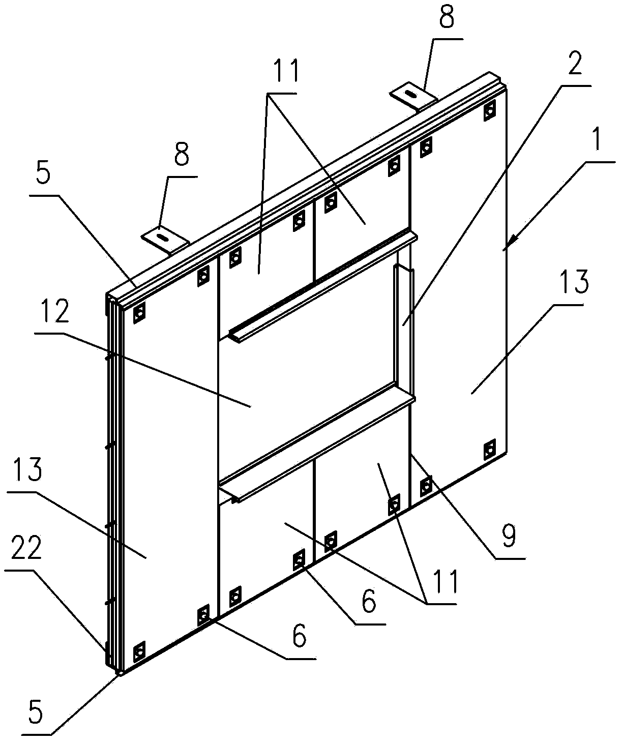 Multifunctional combined lightweight concrete curtain wall and constructing method thereof